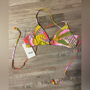 Maaji Palmery Jessie Ring Front Bralette Bikini Top Size Small